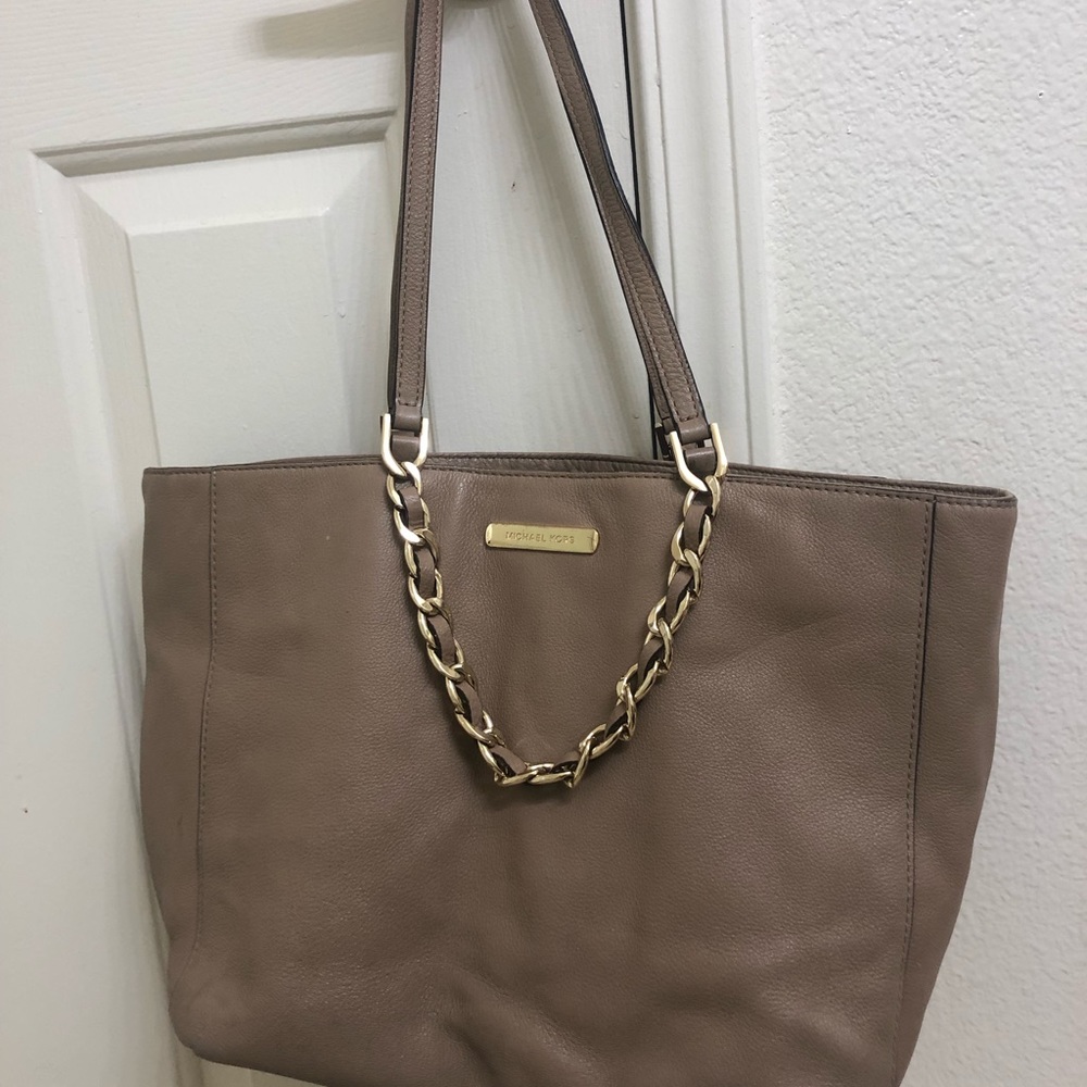 Michael Kors Brown Tote bag with Gold chain